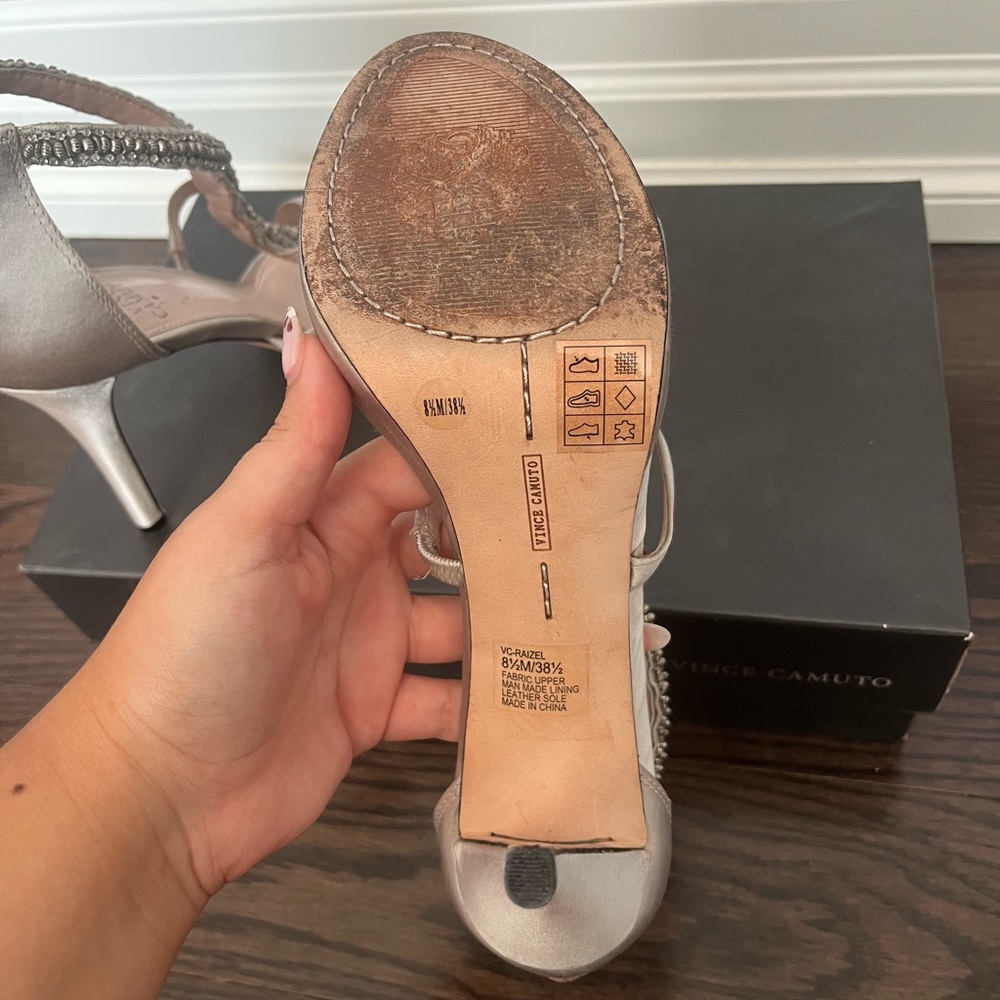 Vince Camuto Metallic Heeled Sandals - Picture 4 of 6